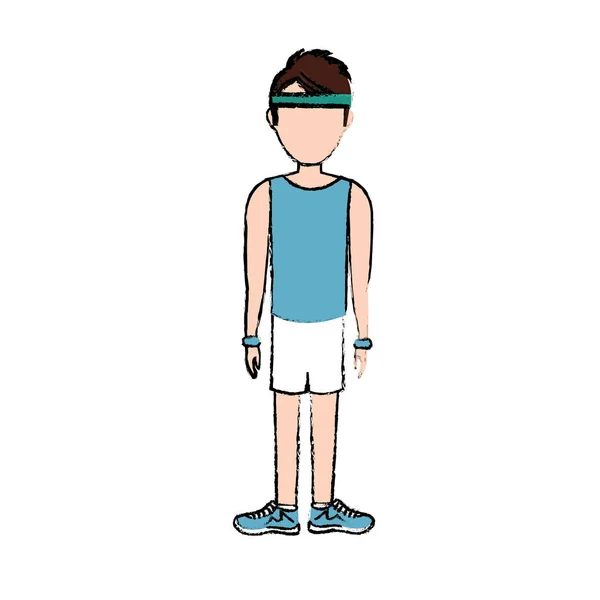 Homme avec bandeau de sport — Image vectorielle