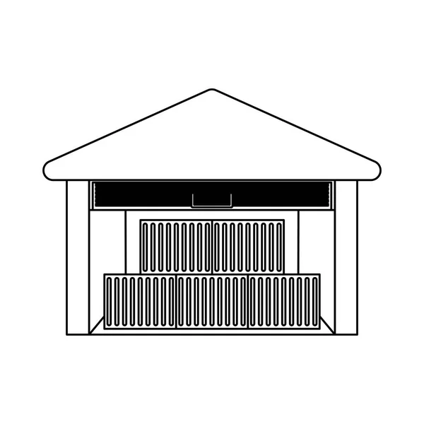 Edificio de entrega de almacén — Vector de stock