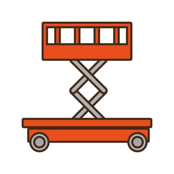 Sketch lifting platform trolley stock warehouse — Stock Vector