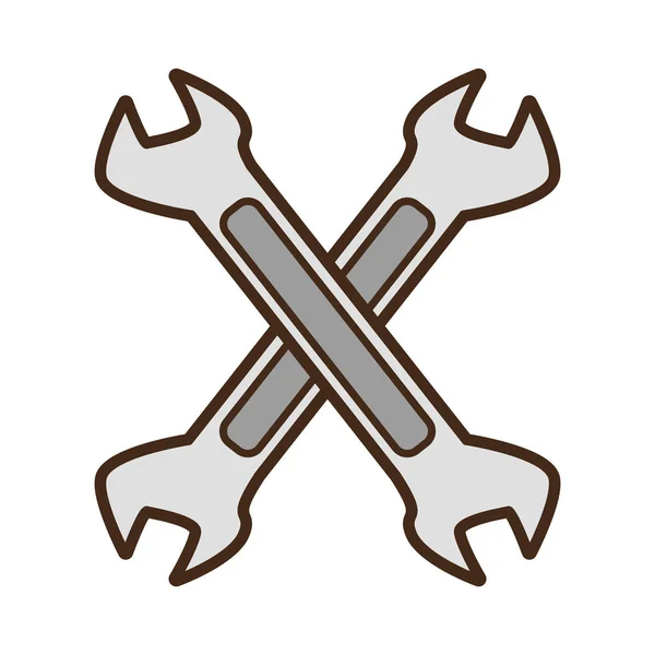 Reparación de herramientas de llave de acero de dibujos animados — Vector de stock