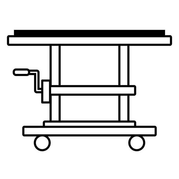 Plataforma carrinho de elevação caixas de carga manual esboço — Vetor de Stock