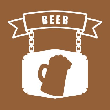 bira cam işareti asılı afiş