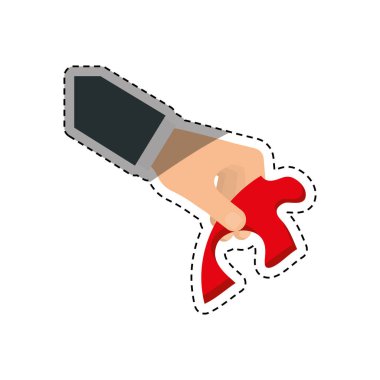 bulmaca parçası ile el