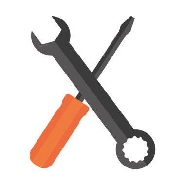 İngiliz anahtarı ve tornavida simge görüntüsü