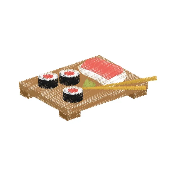 Gastronomía japonesa de sushi — Vector de stock