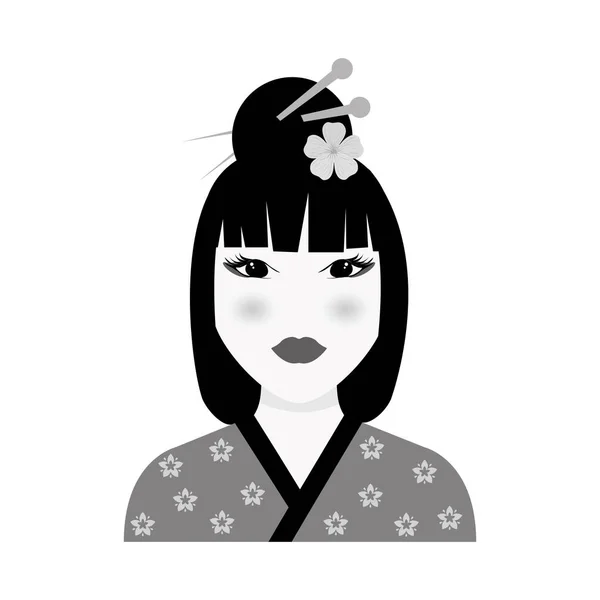 Wajah Geisha yang cantik - Stok Vektor