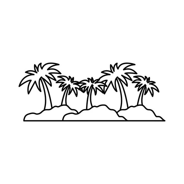 島のヤシの木 — ストックベクタ