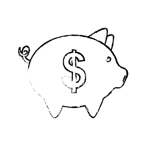 Dinheiro de poupança porquinho — Vetor de Stock