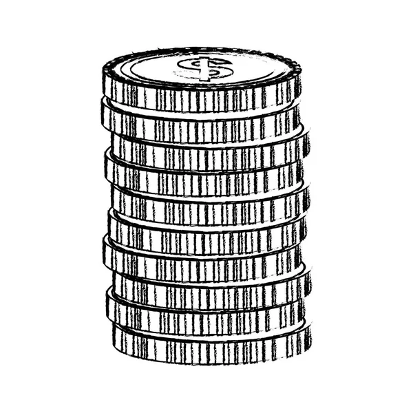 Μεμονωμένα νομίσματα χρήματα — Διανυσματικό Αρχείο