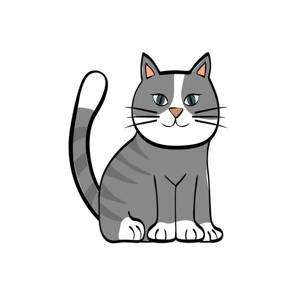 Lindo gato dibujos animados — Vector de stock