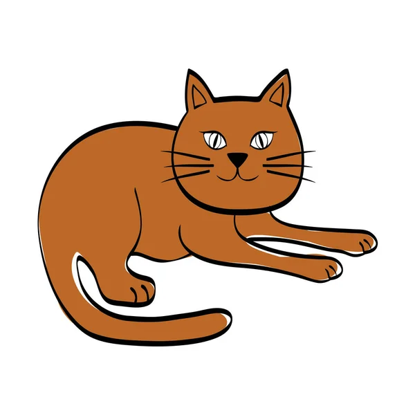 Lindo gato dibujos animados — Vector de stock