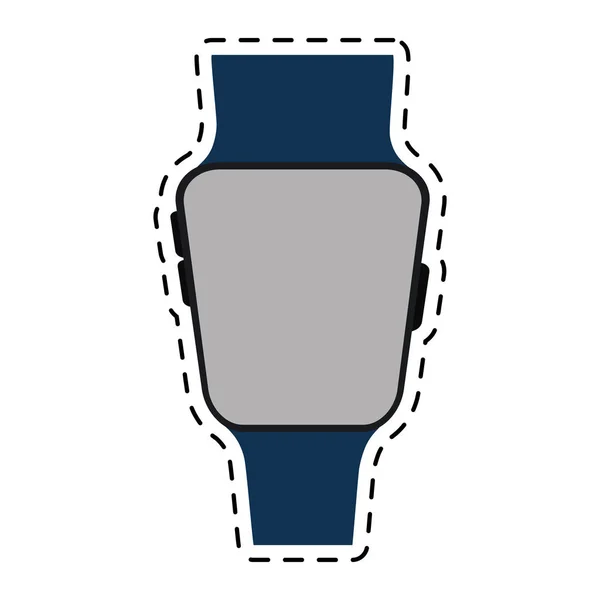 Linha de tecnologia wearable relógio inteligente azul —  Vetores de Stock
