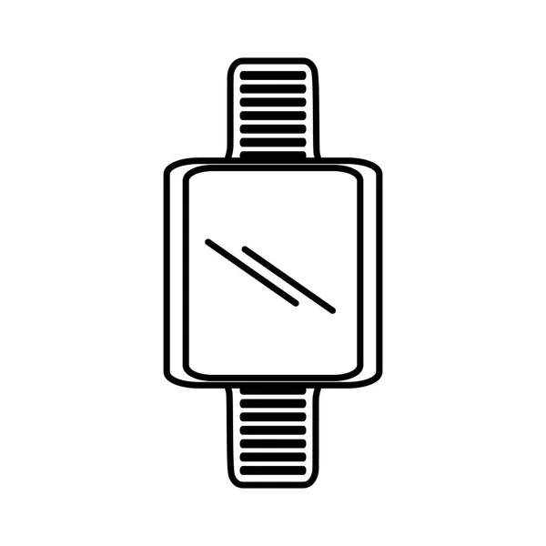 Zarys noszenia pusty ekran inteligentny zegarek — Wektor stockowy