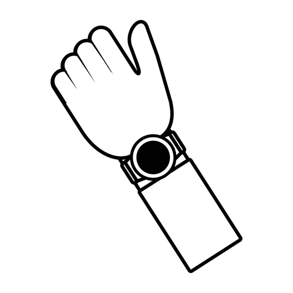手のスマートな腕時計ウェアラブル概要 — ストックベクタ