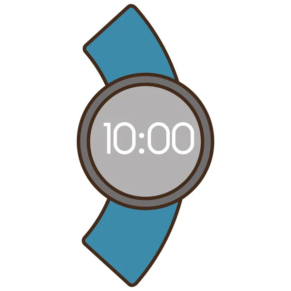 Γελοιογραφία ψηφιακό έξυπνο ρολόι οθόνη του χρόνου — Διανυσματικό Αρχείο