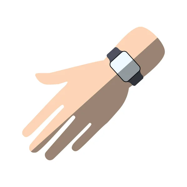Рука с умными часами модные носимые тени — стоковый вектор