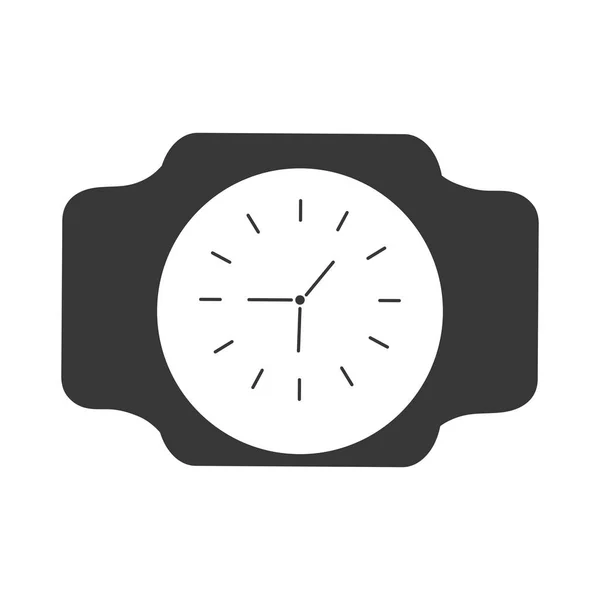 Silhouet klassieke analoge horloge draagbaar — Stockvector