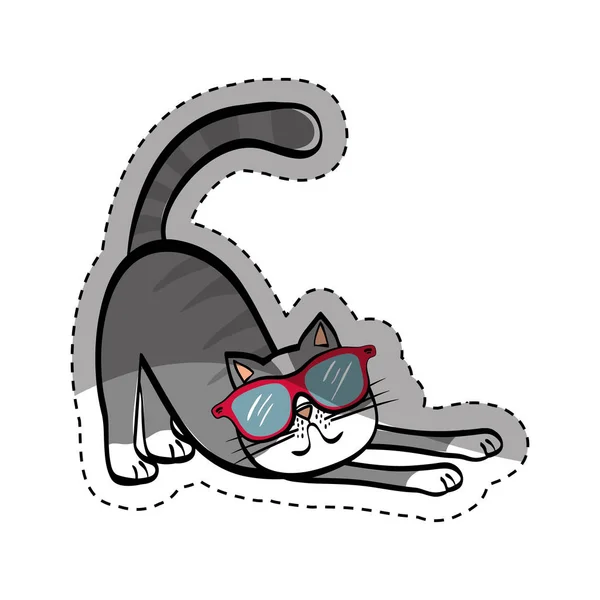 可爱的猫漫画 — 图库矢量图片