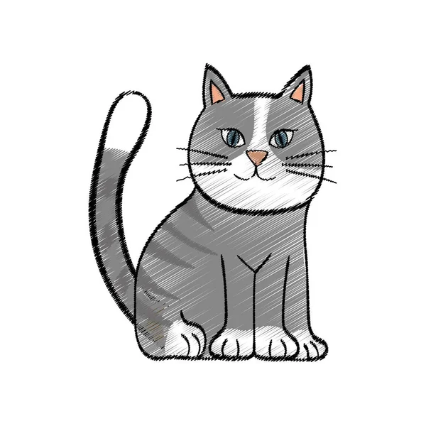 Roztomilé kočičí kreslené — Stockový vektor