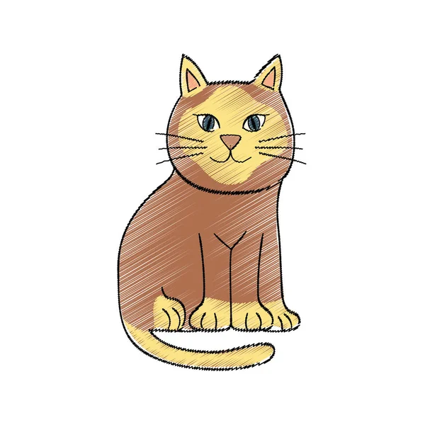 Lindo gato dibujos animados — Vector de stock