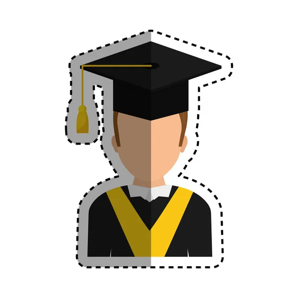 Graduación estudiante sombrero — Vector de stock