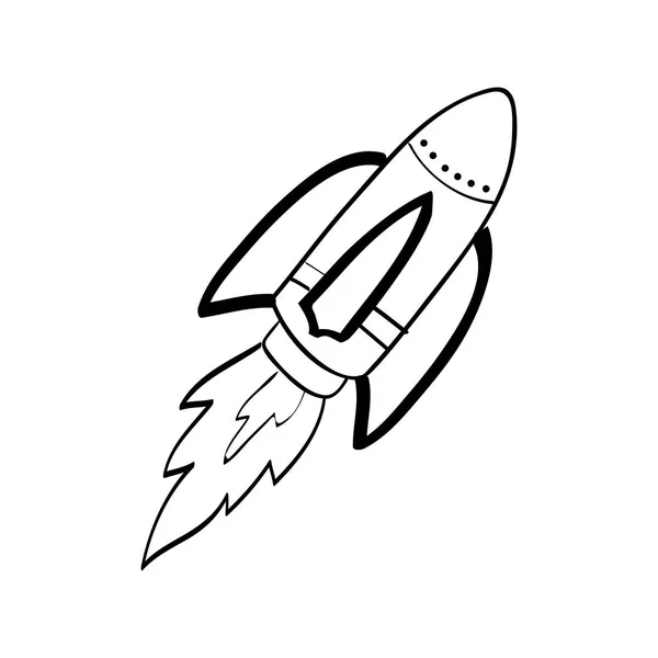 Rocket spaceship draw — Stock Vector