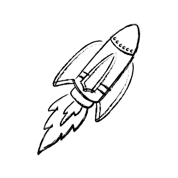Dessin fusée vaisseau spatial — Image vectorielle