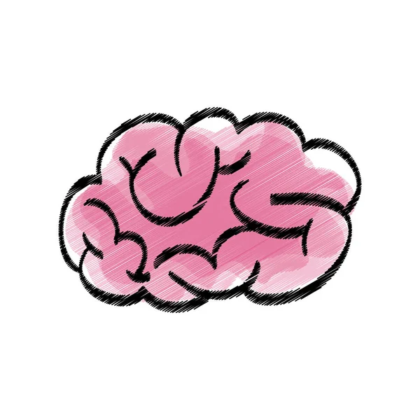 İnsan beyni karalama — Stok Vektör