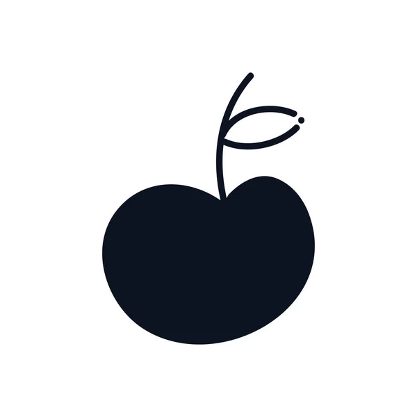 Apfelfrucht-Silhouette — Stockvektor