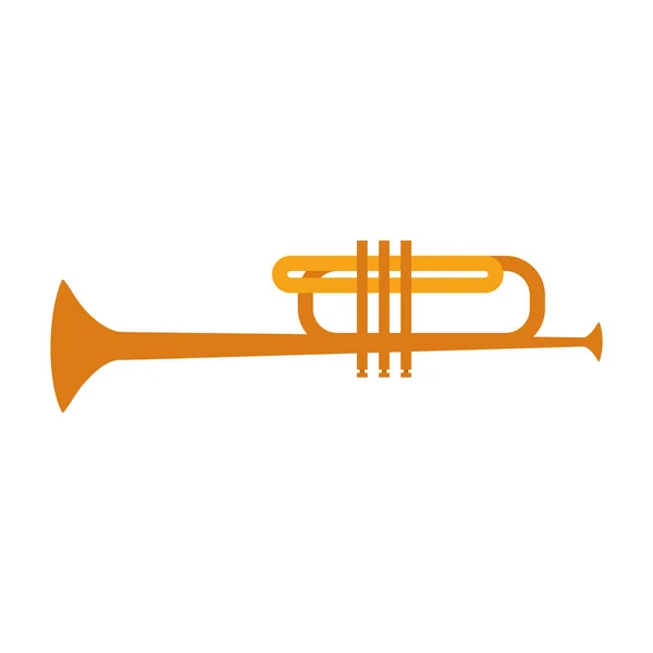 Trompeta imagen icono de música — Vector de stock
