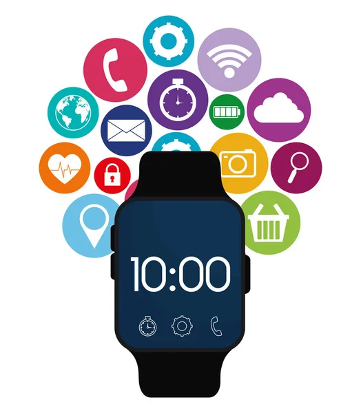 Smartwatch wearable technology icon image — Stock Photo, Image
