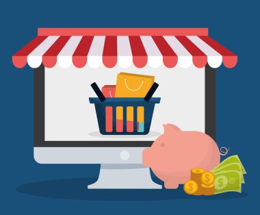 Online alışveriş ilgili simgeler resim