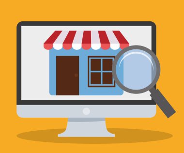 Online alışveriş ilgili simgeler resim