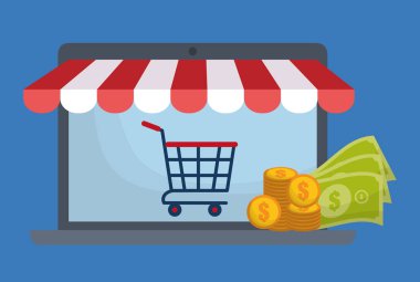 Online alışveriş ilgili simgeler resim