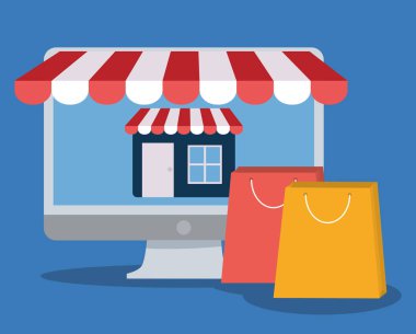 Online alışveriş ilgili simgeler resim