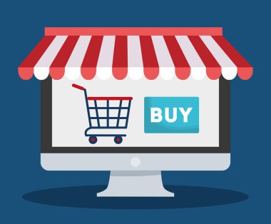 Online alışveriş ilgili simgeler resim