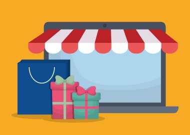 Online alışveriş ilgili simgeler resim