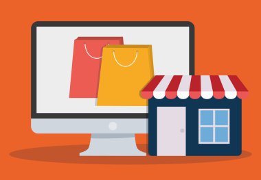 Online alışveriş ilgili simgeler resim