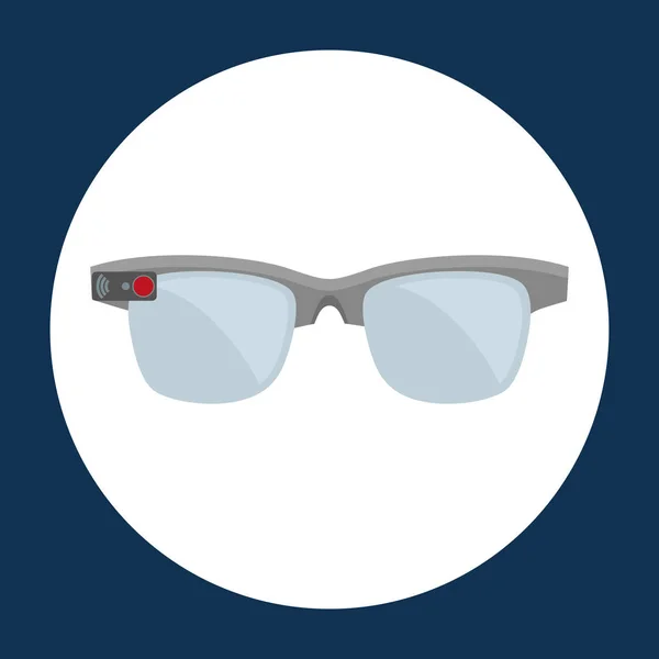 Smarta glasögon bärbar teknik ikonbild — Stock vektor