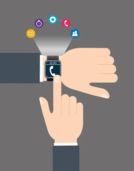 Smartwatch wearable technology icon image — Stock Vector