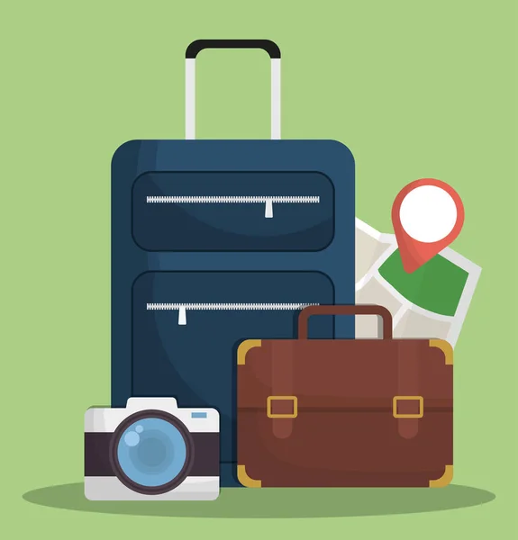 Imagem de ícones relacionados a viagens — Vetor de Stock
