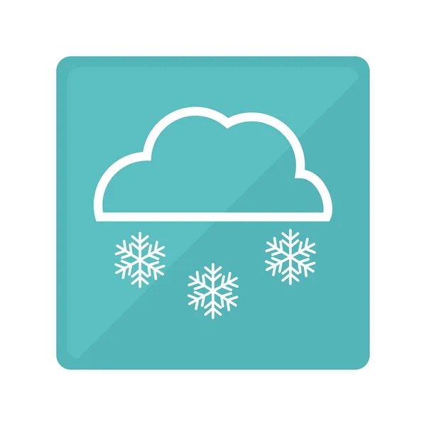 Nube y copos de nieve icono — Archivo Imágenes Vectoriales