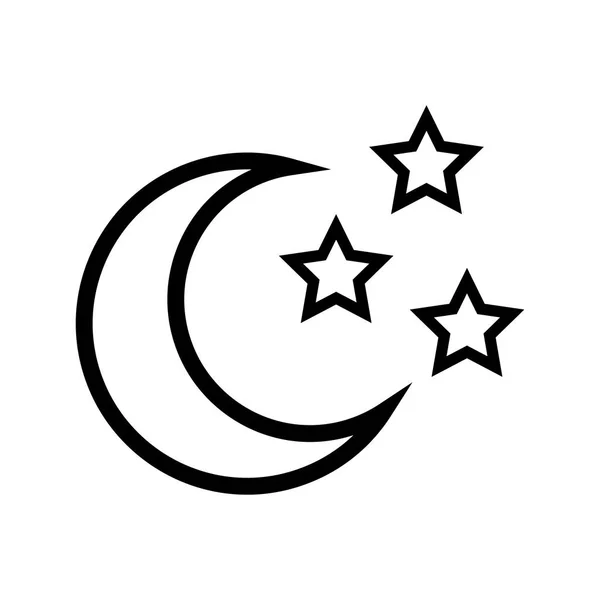 Icono Luna y estrellas — Vector de stock