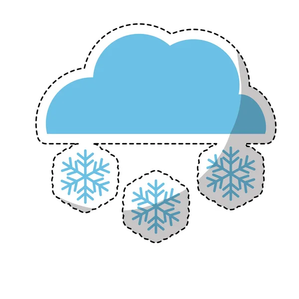 Nube y copos de nieve icono — Archivo Imágenes Vectoriales