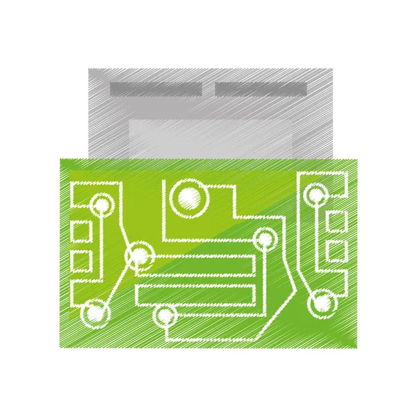 図面の usb 回路の電子ハードウェア — ストックベクタ