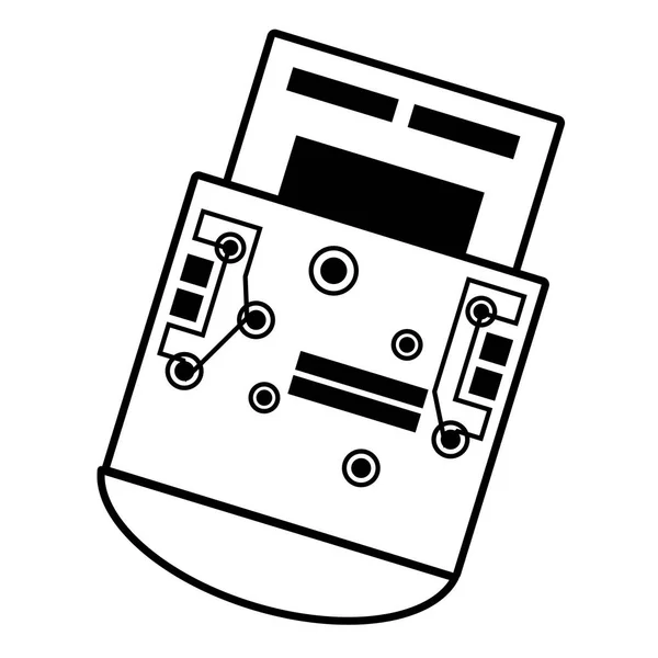 Circuit USB matériel électronique linéaire — Image vectorielle