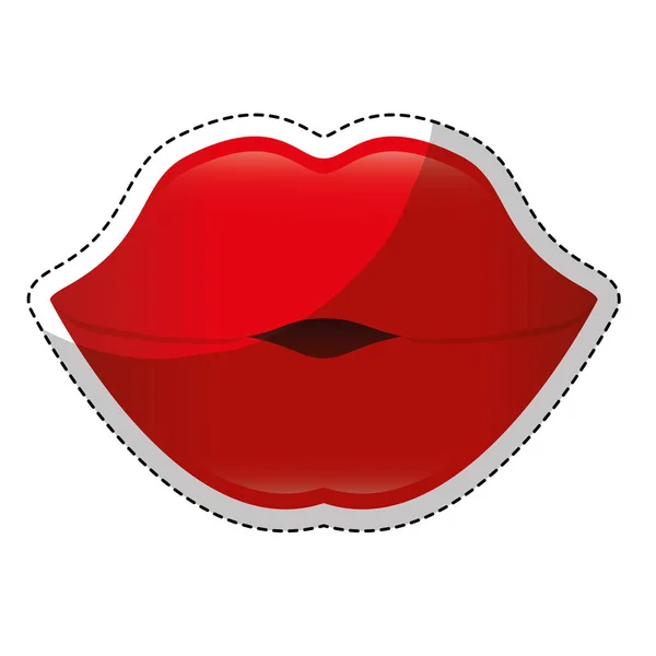 Ikon bibir wanita - Stok Vektor