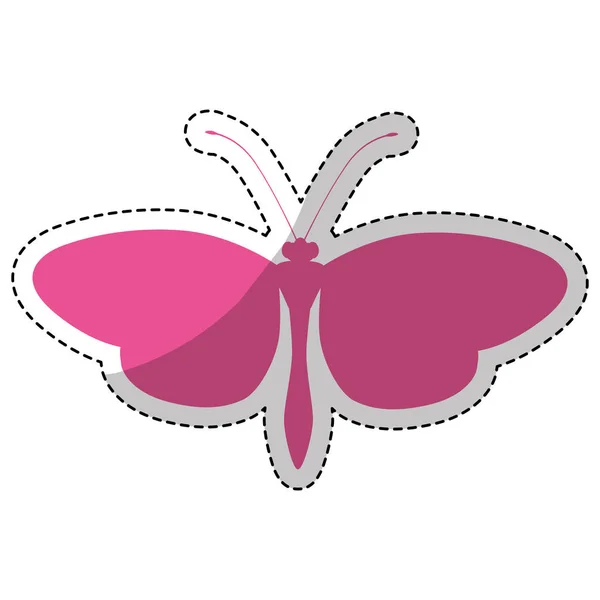 Rózsaszín pillangó ikon — Stock Vector
