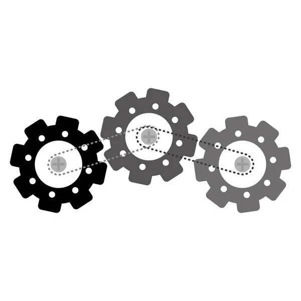 Pictogram van de wielen van de versnellingen — Stockvector