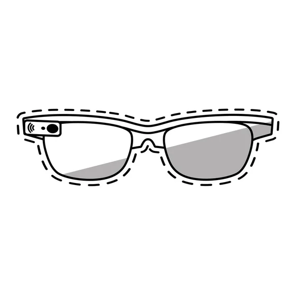 Ar dispositivo de gafas inteligentes sombra virtual — Vector de stock